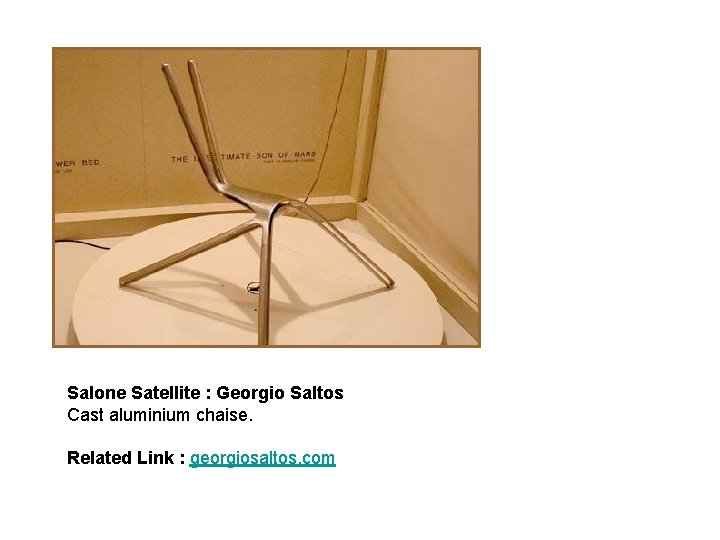 Salone Satellite : Georgio Saltos Cast aluminium chaise. Related Link : georgiosaltos. com 