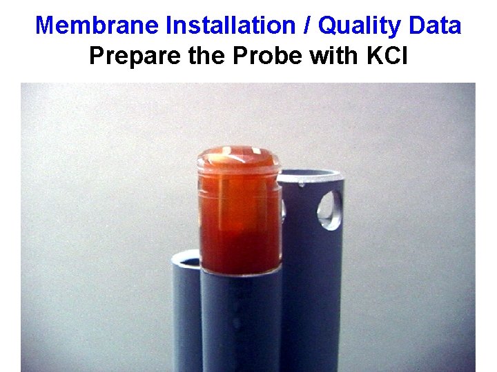 Membrane Installation / Quality Data Prepare the Probe with KCl 