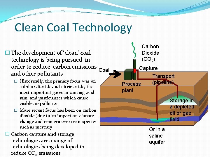 Clean Coal Technology � The development of ‘clean’ coal technology is being pursued in Clean Coal Technology � The development of ‘clean’ coal technology is being pursued in
