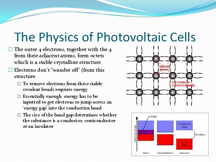 The Physics of Photovoltaic Cells � The outer 4 electrons, together with the 4 The Physics of Photovoltaic Cells � The outer 4 electrons, together with the 4