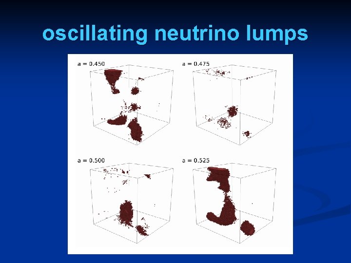 oscillating neutrino lumps 