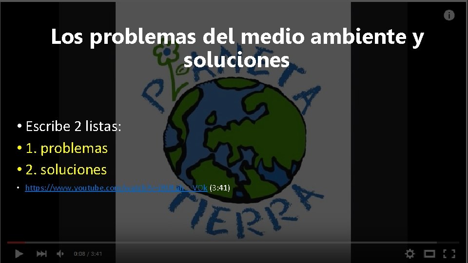 Los problemas del medio ambiente y soluciones • Escribe 2 listas: • 1. problemas