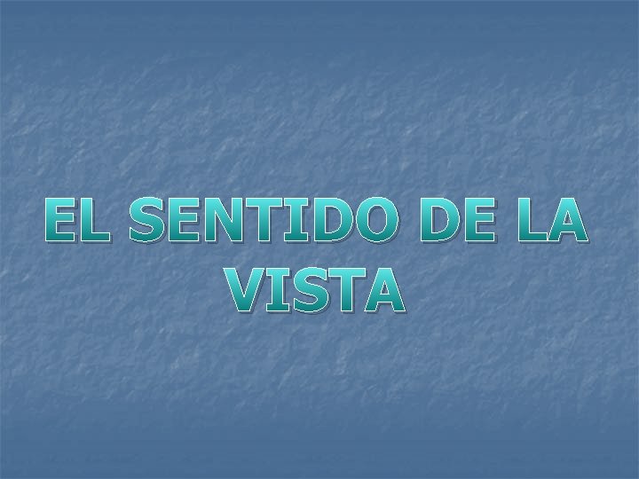 EL SENTIDO DE LA VISTA 