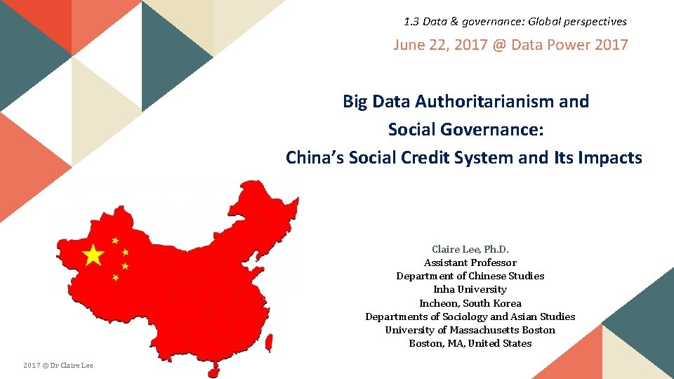 1. 3 Data & governance: Global perspectives June 22, 2017 @ Data Power 2017