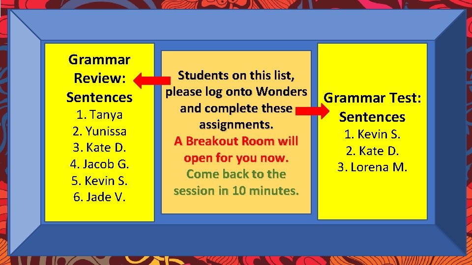 Class Dojo Grammar Review: Sentences 1. Tanya 2. Yunissa 3. Kate D. CLASS DOJOG.