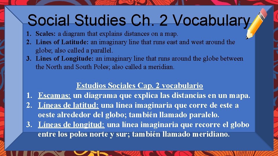 Class Dojo Social Studies Ch. 2 Vocabulary Guía para el éxito en el aula