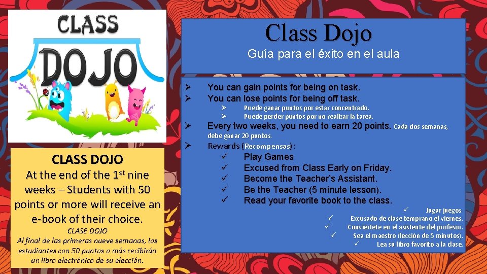 Class Dojo Guía para el éxito en el aula CLASS DOJO At the end