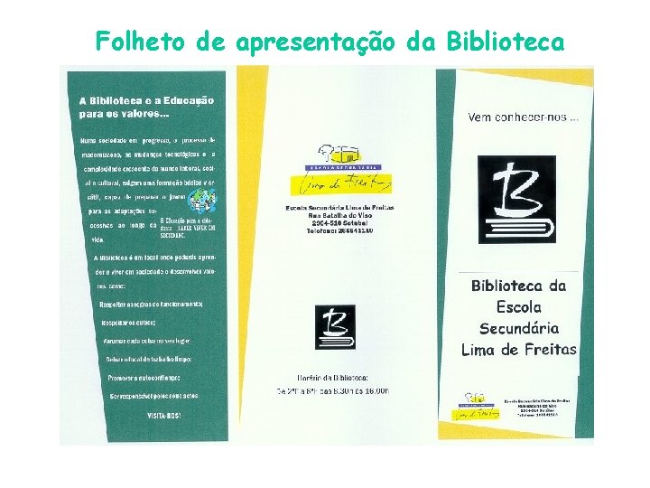 Folheto de apresentação da Biblioteca 