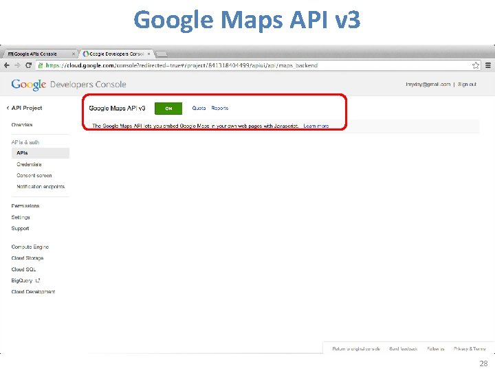 Google Maps API v 3 28 