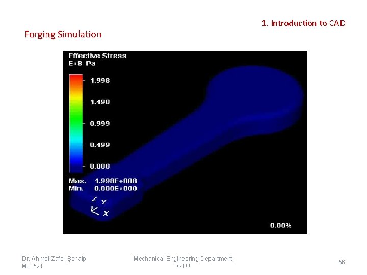 1. Introduction to CAD Forging Simulation Dr. Ahmet Zafer Şenalp ME 521 Mechanical Engineering