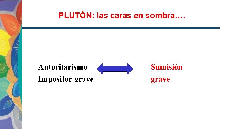 PLUTÓN: las caras en sombra…. Autoritarismo Sumisión Impositor grave 