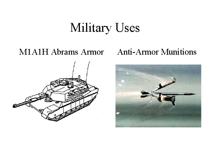 Military Uses M 1 A 1 H Abrams Armor Anti-Armor Munitions 