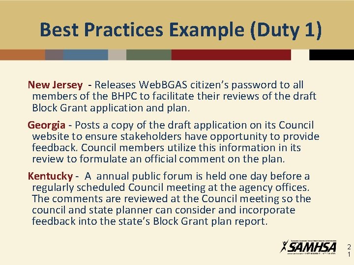 Best Practices Example (Duty 1) New Jersey - Releases Web. BGAS citizen’s password to