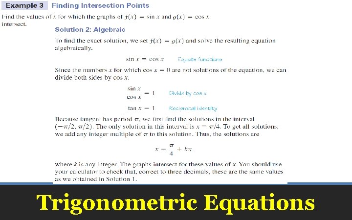 Trigonometric Equations 