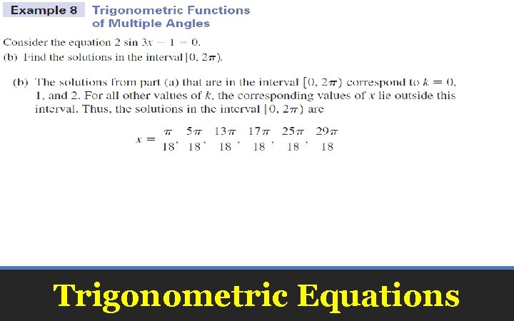 Trigonometric Equations 