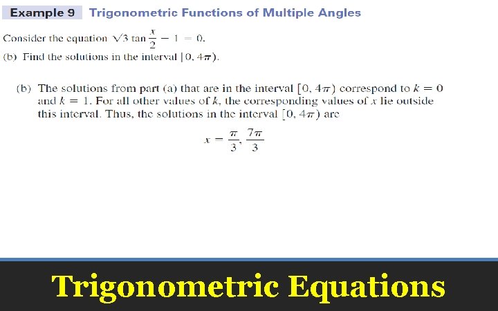 Trigonometric Equations 