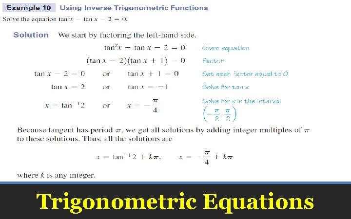 Trigonometric Equations 
