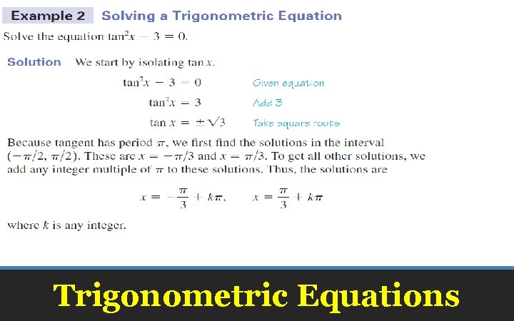 Trigonometric Equations 