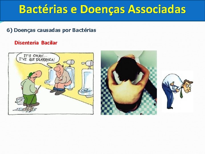 Bactérias e Doenças Associadas 6) Doenças causadas por Bactérias Disenteria Bacilar 