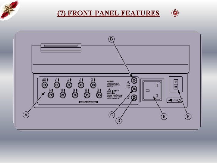 (7) FRONT PANEL FEATURES 