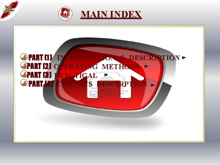 MAIN INDEX PART (1) INTRODUCTION & DESCRIPTION PART (2) OPERATING METHODS PART (3) PRACTICAL