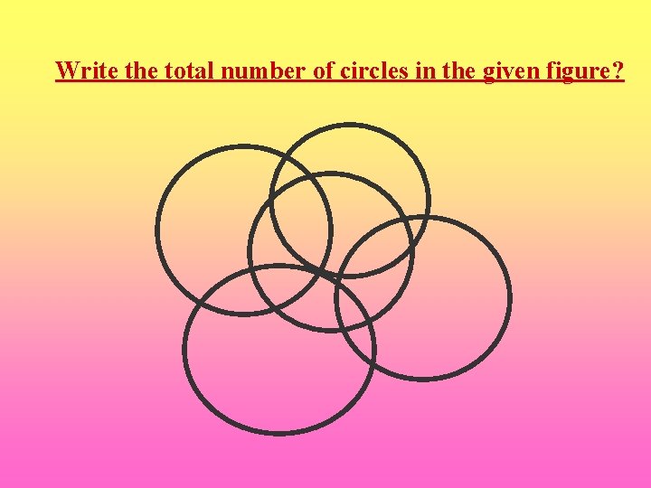 Write the total number of circles in the given figure? 