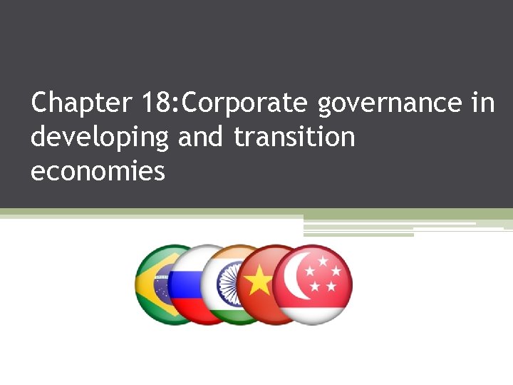 Chapter 18: Corporate governance in developing and transition economies 