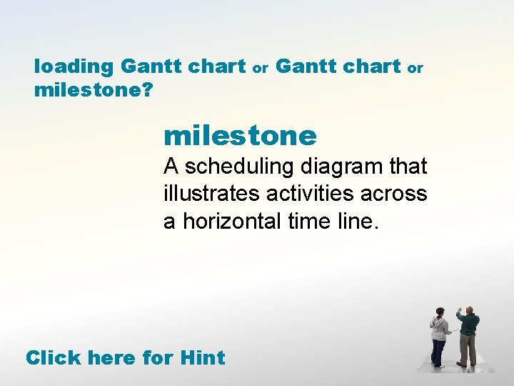 loading Gantt chart milestone? or Gantt chart milestone or A scheduling diagram that illustrates