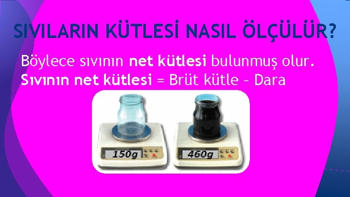 SIVILARIN KÜTLESİ NASIL ÖLÇÜLÜR? Böylece sıvının net kütlesi bulunmuş olur. Sıvının net kütlesi = SIVILARIN KÜTLESİ NASIL ÖLÇÜLÜR? Böylece sıvının net kütlesi bulunmuş olur. Sıvının net kütlesi =