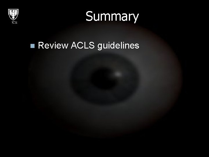 Summary ICU n Review ACLS guidelines 