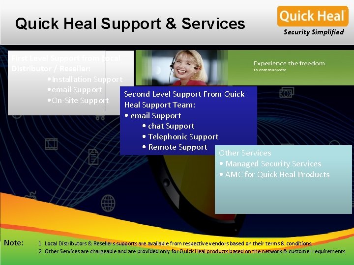 Quick Heal Support & Services Security Simplified First Level Support from Local Distributor / Quick Heal Support & Services Security Simplified First Level Support from Local Distributor /
