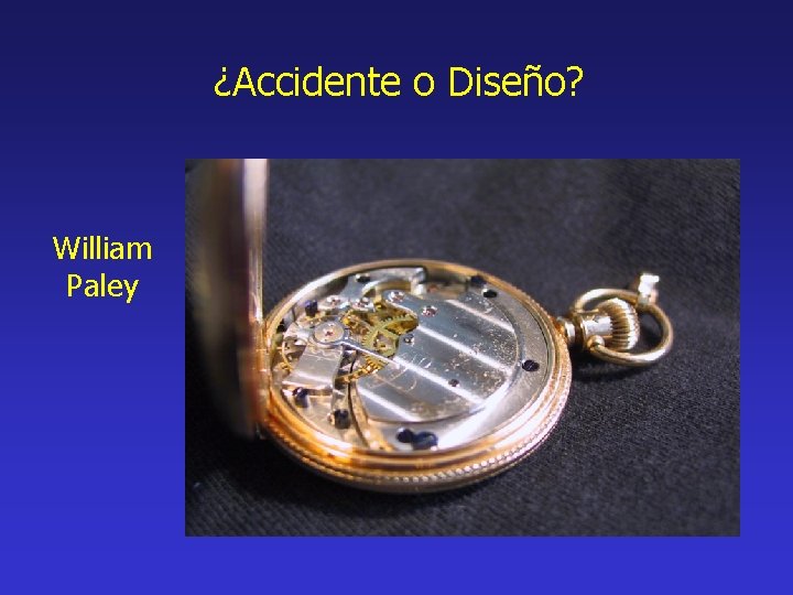 ¿Accidente o Diseño? William Paley 