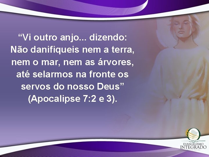 “Vi outro anjo. . . dizendo: Não danifiqueis nem a terra, nem o mar,