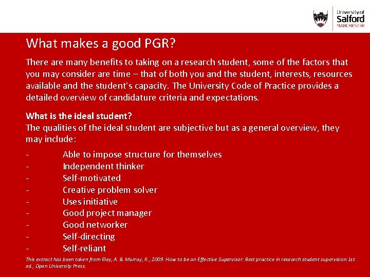 What makes a good PGR? There are many benefits to taking on a research