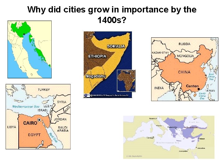 Why did cities grow in importance by the 1400 s? 