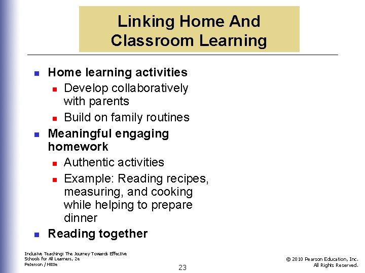 Linking Home And Classroom Learning n n n Home learning activities n Develop collaboratively Linking Home And Classroom Learning n n n Home learning activities n Develop collaboratively