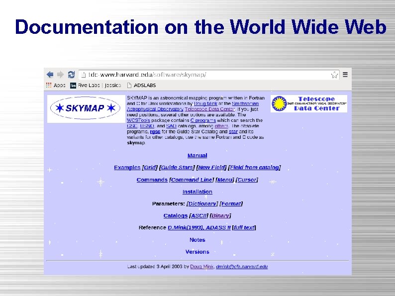 Documentation on the World Wide Web 