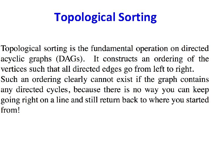 Topological Sorting Topological Sorting