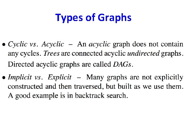 Types of Graphs Types of Graphs