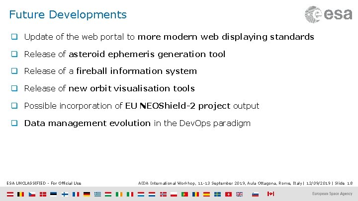 Future Developments q Update of the web portal to more modern web displaying standards