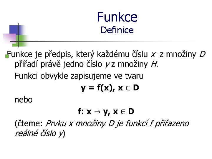 Funkce Definice n 