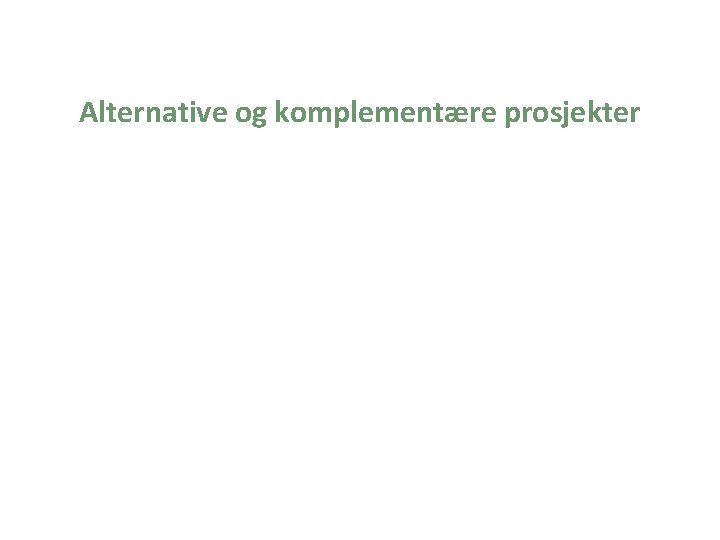 Alternative og komplementære prosjekter 