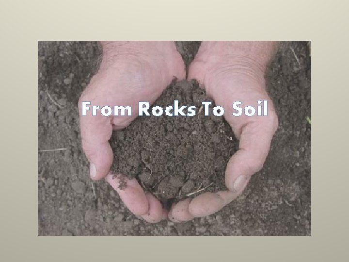 From Rocks To Soil 