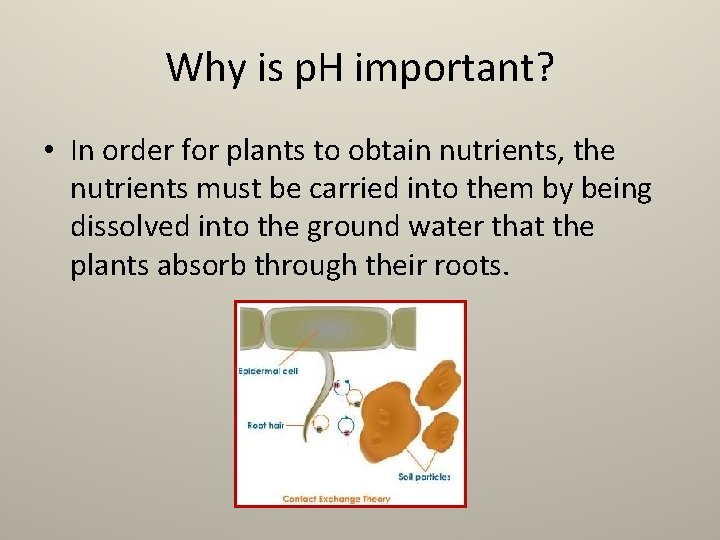 Why is p. H important? • In order for plants to obtain nutrients, the