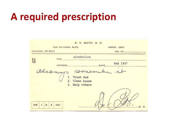 A required prescription 