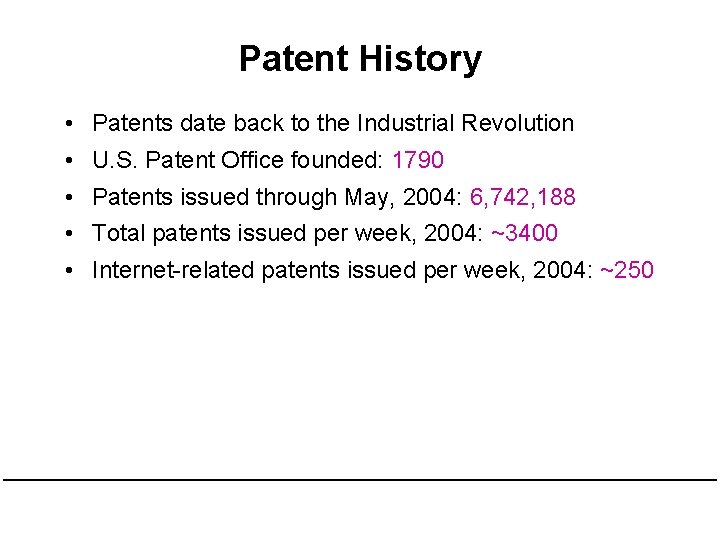 Patent History • Patents date back to the Industrial Revolution • U. S. Patent