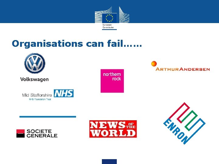 Organisations can fail…… • 
