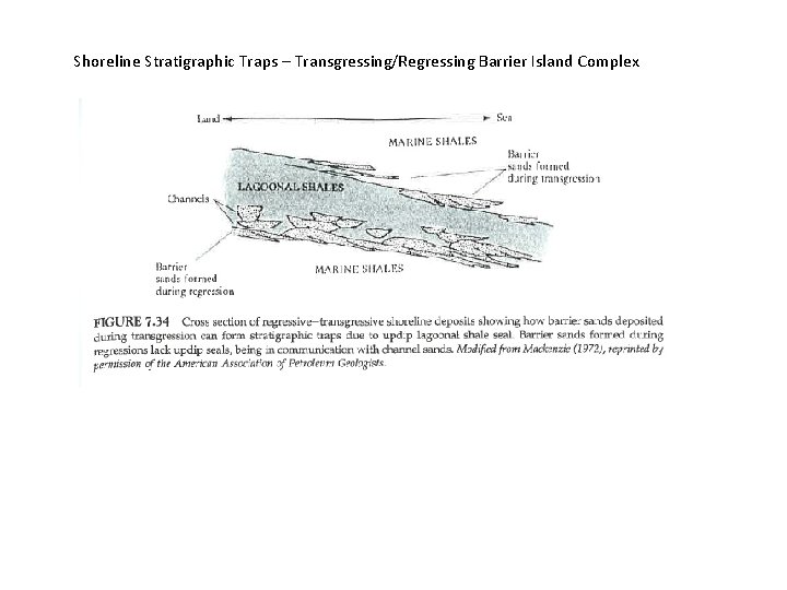 Shoreline Stratigraphic Traps – Transgressing/Regressing Barrier Island Complex 
