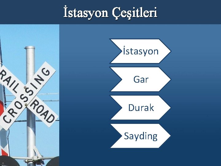 İstasyon Çeşitleri İstasyon Gar Durak Sayding 