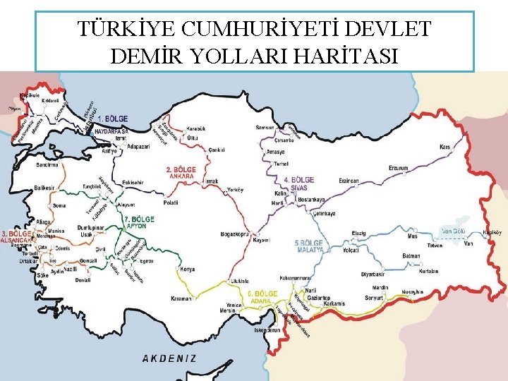 TÜRKİYE CUMHURİYETİ DEVLET DEMİR YOLLARI HARİTASI 